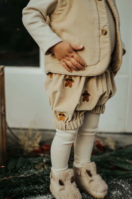 Donsje Pantaloni Scurți Din Bumbac Pentru Bebeluși Azizie Bloomers Gingerbreads Culoarea Bej, Modelator, 4082801