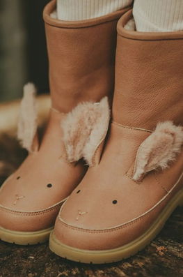 Donsje Ghete De Iarna Pentru Copii Din Piele Wadudu Exclusive Boots Fluffy Bunny Culoarea Roz, 2022110