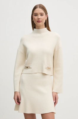 Gaudi Pulover Femei, Culoarea Bej, Cu Turtleneck, 421FD53024