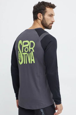 LA Sportiva Longsleeve Back Logo Barbati, Culoarea Gri, Cu Imprimeu, F20900729