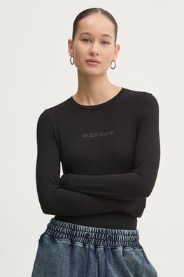 Guess Jeans Longsleeve Femei, Culoarea Negru, W4BP41 J1314