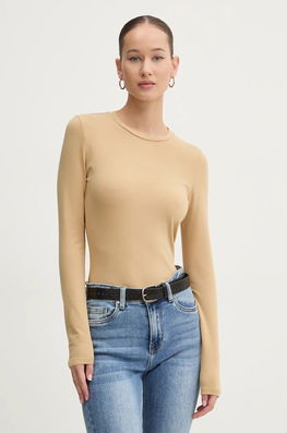 Guess Jeans Longsleeve Femei, Culoarea Bej, W4BP41 J1314