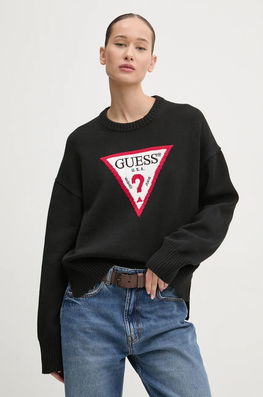 Guess Jeans Pulover De Bumbac Culoarea Negru, Light, W4BR12 Z3HM1