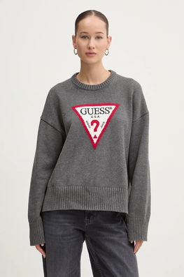 Guess Jeans Pulover De Bumbac Culoarea Gri, Light, W4BR12 Z3HM1