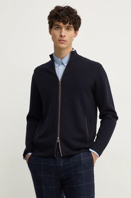 Hackett London Cardigan Din Lana Culoarea Albastru Marin, HM703250 Bleumarin