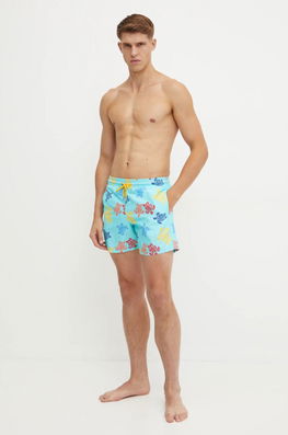 Vilebrequin Pantaloni Scurti De Baie MOOREA Culoarea Turcoaz, MOOBB937