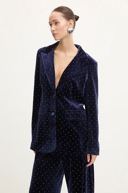 Never Fully Dressed Sacou Navy Hot Fix Blazer Culoarea Albastru Marin, Un Singur Rand De Nasturi, NFDOU395 Bleumarin