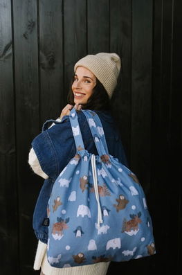 La Millou Geanta ARCTIC FRIENDS Torba Shopper Bag Albastru