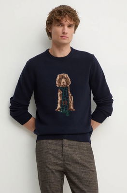 Hackett London Pulover De Lana Barbati, Culoarea Albastru Marin, HM703259 Bleumarin