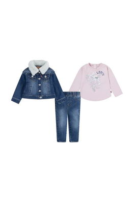 Levi's Compleu Bebe SHERPA TRUCKER & JEAN Culoarea Roz, 1EK990