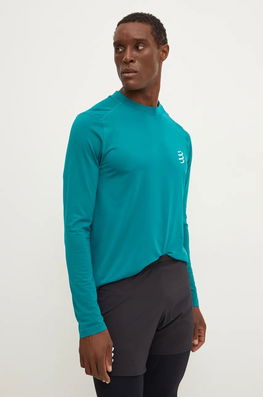 Compressport Longsleeve Pentru Alergare Performance Culoarea Verde, Neted, ATSM4946 Turcoaz