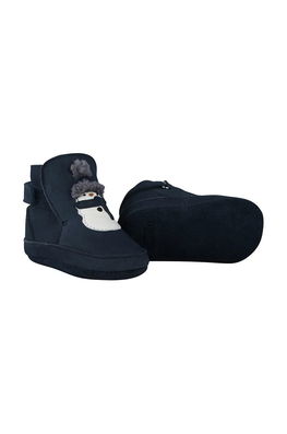 Donsje Incaltaminte Din Piele Pentru Bebelusi Aggas Booties Snowman Culoarea Albastru Marin, 1035705 Bleumarin