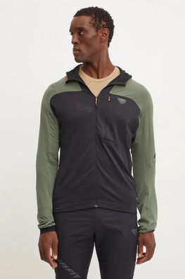 Dynafit Hanorac Speed Polartec Culoarea Verde, Cu Glugă, Modelator, 08.0000071494