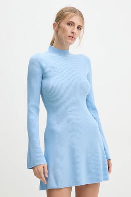 FROM FUTURE Rochie Din Lana Mini, Evazati, WRO02290 Albastru