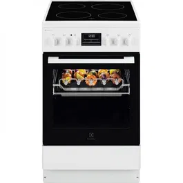 Aragaz electric Electrolux LKR540267W, 50x60 cm, plita vitroceramica, 4 zone de gatit, raft BBQ, 57 l, Clasa A, Alb