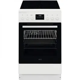 Aragaz electric AEG CCB56491BW, 50x60 cm, plita vitroceramica, 11 functii, SteamBake-gatire cu abur, 58 l, Clasa A, Alb