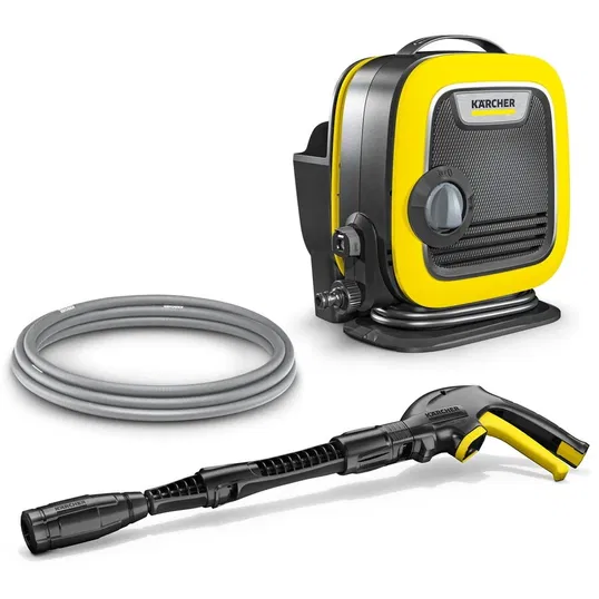 Aparat de spalat cu presiune portabil Karcher K Mini, 1400 W, 360 l/h debit maxim, 100 bar presiune maxima, 40°C temperatura maxima