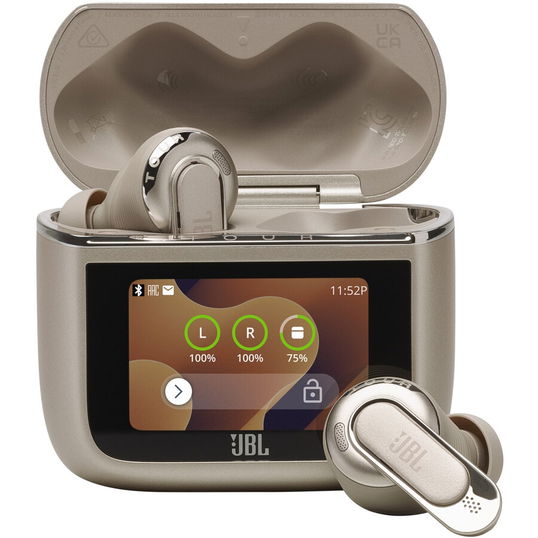 Casti In-Ear JBL Tour Pro 3, True Wireless, Bluetooth, True ANC, Smart Case, Spatial Sound, Autonomie 44 ore, Latte