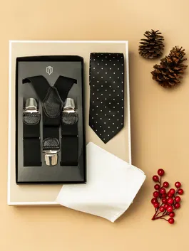 Pachet Cadou Barbati Accesorii Bretele Cravata Si Batista Bman0320