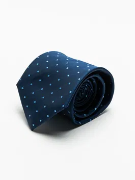 Cravata Barbati Albastra Imprimeu Buline Bleu BMan916