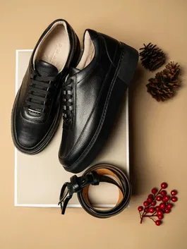 Pachet Cadou Barbati Pantofi Sneakers Si Curea Piele Naturala Bman0353