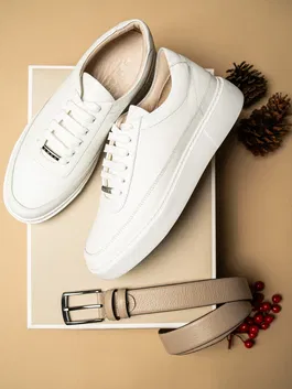 Pachet Cadou Barbati Pantofi Sneakers Si Curea Piele Naturala Bman0358