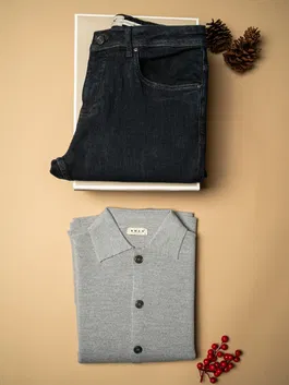 Pachet Cadou Barbati Pulover Jacheta Si Blug Denim Bman0367