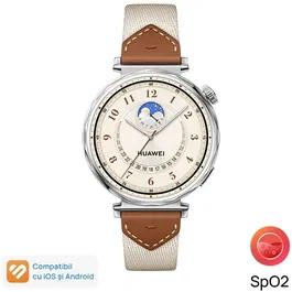 Smartwatch Huawei Watch GT 5, 41MM, Stainless Steel Case, Brown Woven Strap
