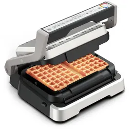 Set 2 placi pentru gofre Tefal XA730810, compatibile cu gratarul electric OptiGrill 4 in 1 si Optigrill 2 in 1, seriile GC774xx, GC773xx, GC772xx, aluminiu, invelis antiaderent, negru