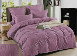 SET 6 Piese Lenjerie de pat din Damasc - pat dublu, culoare Lila