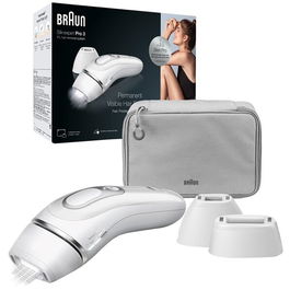 Epilator IPL BRAUN Silk-expert PRO 3 PL3121 Skin Pro, 300.000 impulsuri, 1 accesoriu, SensoAdapt, retea, alb + aparat de ras