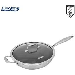 TIGAIE WOK INOX+CAPAC 30x8.5CM,TITANIUM3