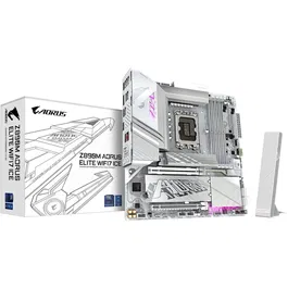 Placa de baza GIGABYTE Z890M A ELITE WF7 ICE, LGA1851, DDR5, BT, Wi-Fi, Micro ATX, Alb
