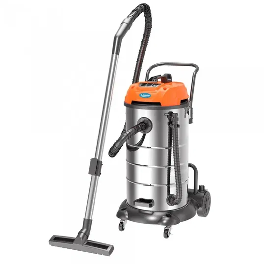 Aspirator multifunctional Limpio LWD-80X2, 2400 W, Putere aspirare 350 W, Flux de aer 3 m3/min, Sistem de scurgere, Portocaliu/Inox