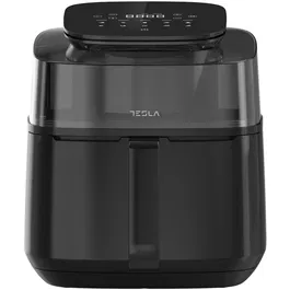 Friteuza aer cald Tesla AF550BG, 5 L, 1500W, Panou digital, vizibilitate cos, 10 programe, Negru