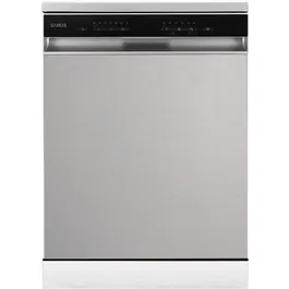 Masina de spalat vase Samus SDBX614.8, 14 seturi, 8 Programe, Latime 60 cm, Clasa energetica D, Afisaj electronic, Inox/Negru
