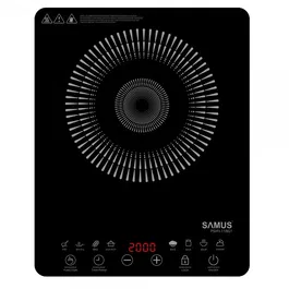 Plita Electrica Vitroceramica cu Inductie Samus PSVFI-11BG1, 2000 W, Touch Control, 8 Functii de gatit, Reglaj temperatura si putere in 8 trepte, Temporizator, Negru