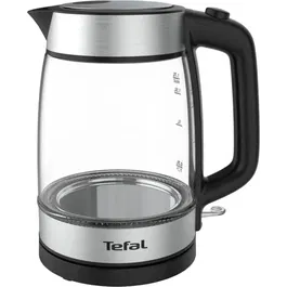 Fierbator KI7008, Otel/Sticla, 1.7l, Negru/Argintiu
