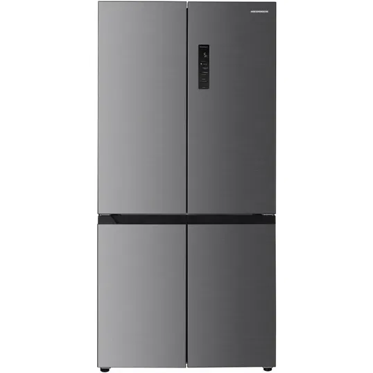 Side by side Heinner HSBS-HM522MDNFXE++, 522 l, Clasa E, Full No Frost, Convertibil frigider/congelator, Compresor Dual Inverter, Alarma usa deschisa, Dark Inox