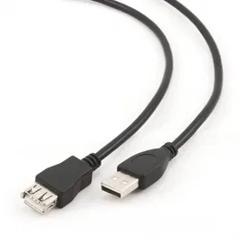 CABLU USB GEMBIRD prelungitor, USB 2.0 (T) la USB 2.0 (M), 4.5m, conectori auriti, negru