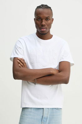 Levi's Tricou Din Bumbac Barbati, Culoarea Alb, Cu Imprimeu
