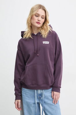 Levi's Bluza Femei, Culoarea Violet, Cu Glugă, Cu Imprimeu, A8801