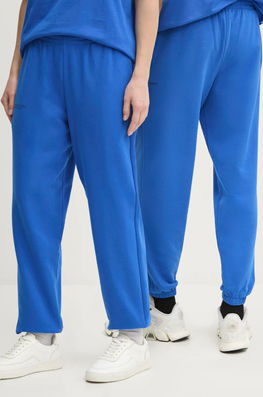 Pangaia Pantaloni De Trening Din Bumbac Culoarea Albastru Marin, Neted