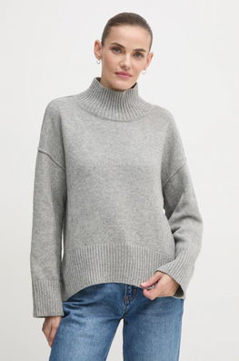 OUI Pulover Din Amestec De Lana Femei, Culoarea Gri, Cu Guler, 89932