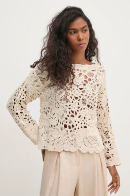 Pedro Del Hierro Pulover Femei, Culoarea Bej, Light, 3518656