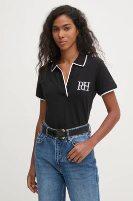 Pedro Del Hierro Tricou Polo Femei, Culoarea Negru, 4538932