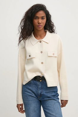 Pedro Del Hierro Cardigan Femei, Culoarea Bej, 3518678