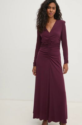 Pedro Del Hierro Rochie Culoarea Bordo, Maxi, Evazati, 6198621