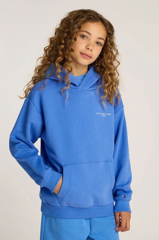 Tommy Hilfiger Bluza Copii Cu Glugă, Neted, KS0KS00595