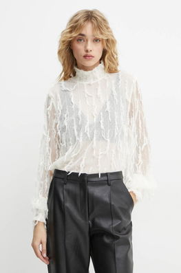 MUNTHE Bluza SKALLO Femei, Culoarea Bej, Cu Imprimeu, 244102824440